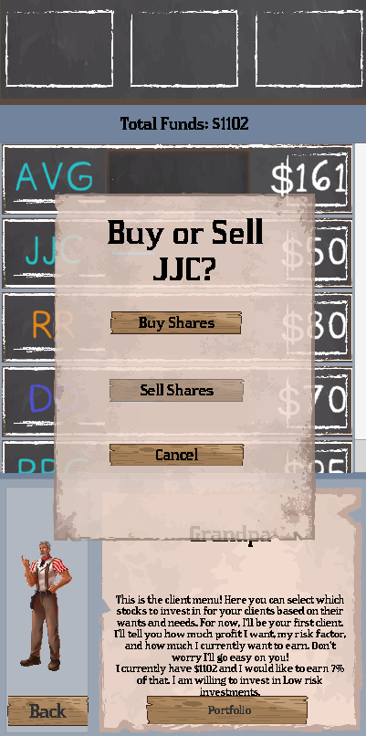 Screenshot from Investment Runner